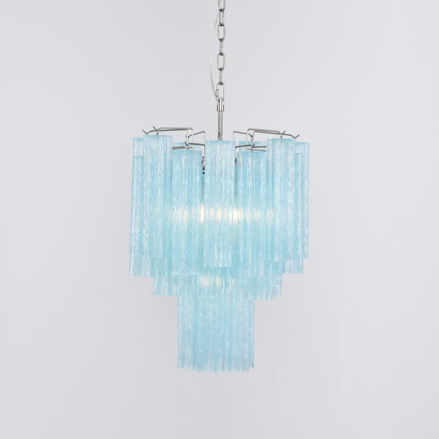 Azzura Modern Glass Chandelier with Adjustable Height and LED Lighting
