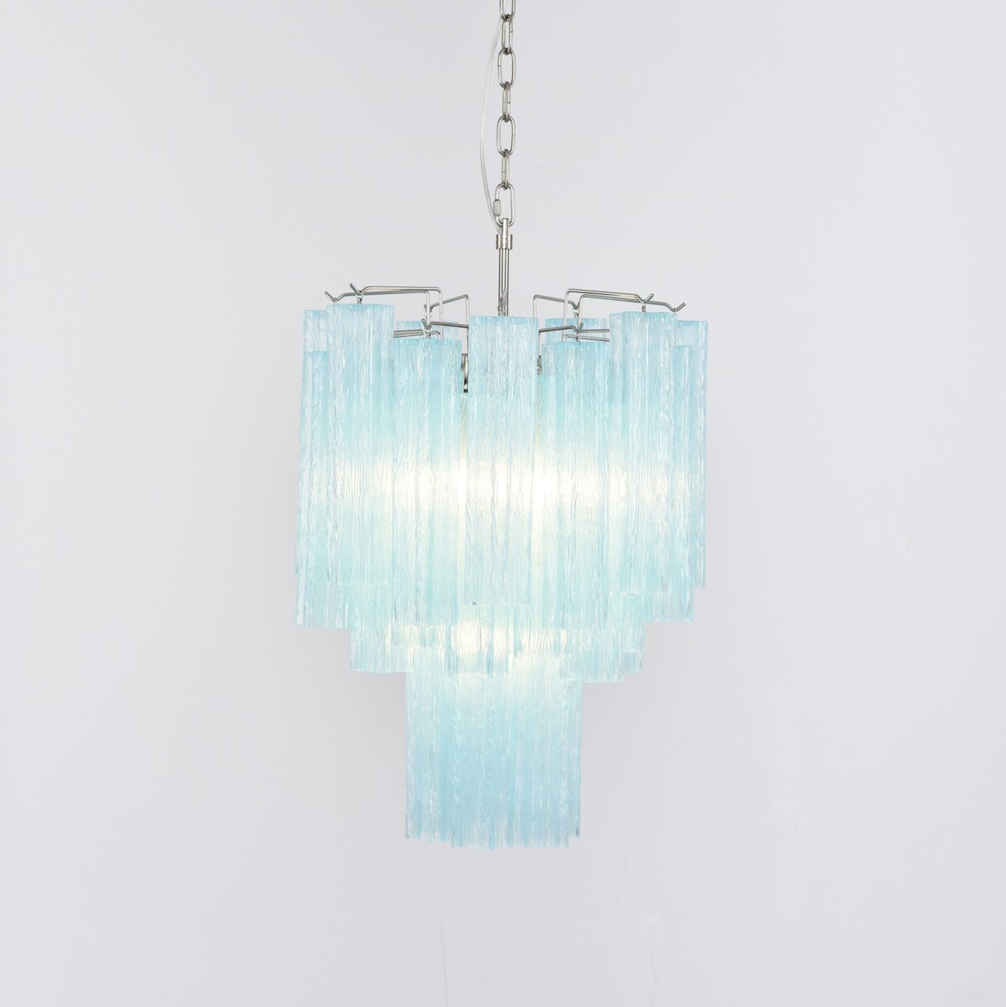 Azzura Modern Glass Chandelier with Adjustable Height and LED Lighting