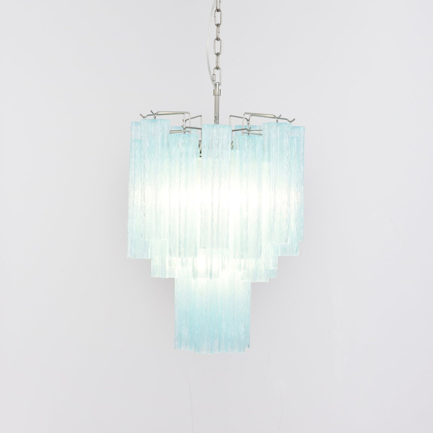Azzura Modern Glass Chandelier with Adjustable Height and LED Lighting