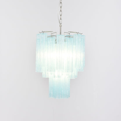 Azzura Modern Glass Chandelier with Adjustable Height and LED Lighting