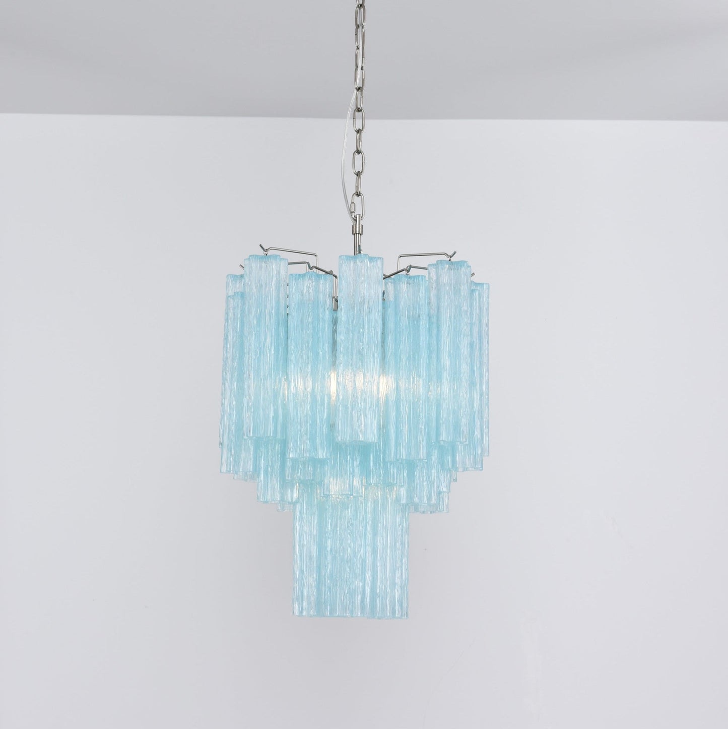 Azzura Modern Glass Chandelier with Adjustable Height and LED Lighting