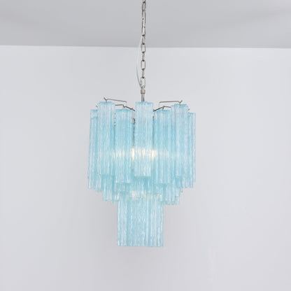 Azzura Modern Glass Chandelier with Adjustable Height and LED Lighting