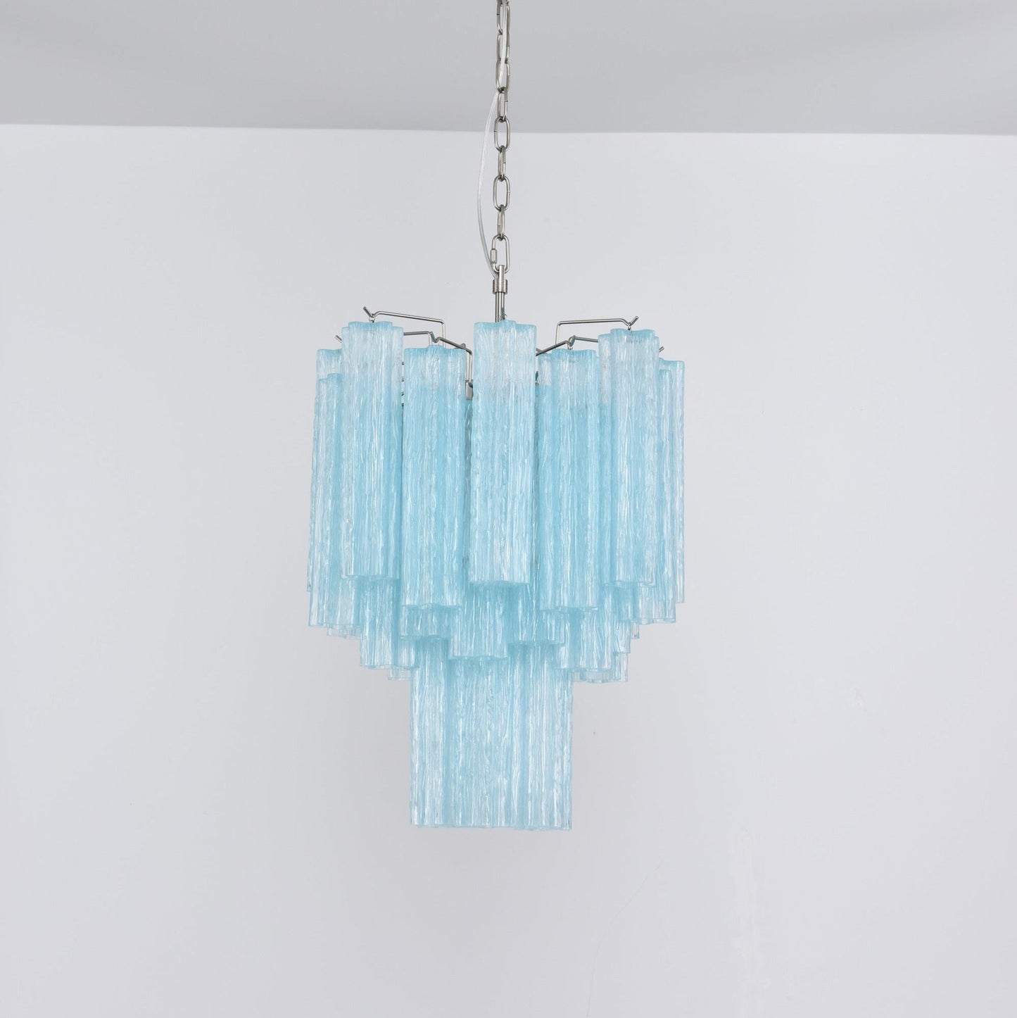 Azzura Modern Glass Chandelier with Adjustable Height and LED Lighting