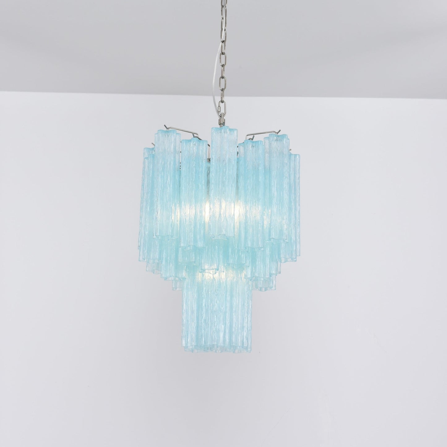 Azzura Modern Glass Chandelier with Adjustable Height and LED Lighting