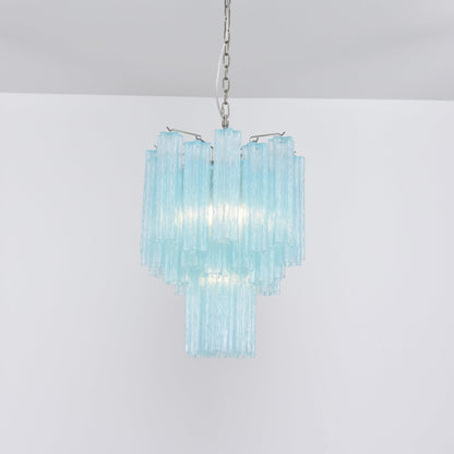 Azzura Modern Glass Chandelier with Adjustable Height and LED Lighting