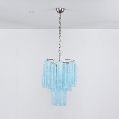 Azzura Modern Glass Chandelier with Adjustable Height and LED Lighting