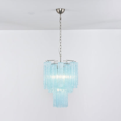 Azzura Modern Glass Chandelier with Adjustable Height and LED Lighting