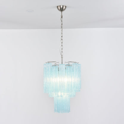 Azzura Modern Glass Chandelier with Adjustable Height and LED Lighting