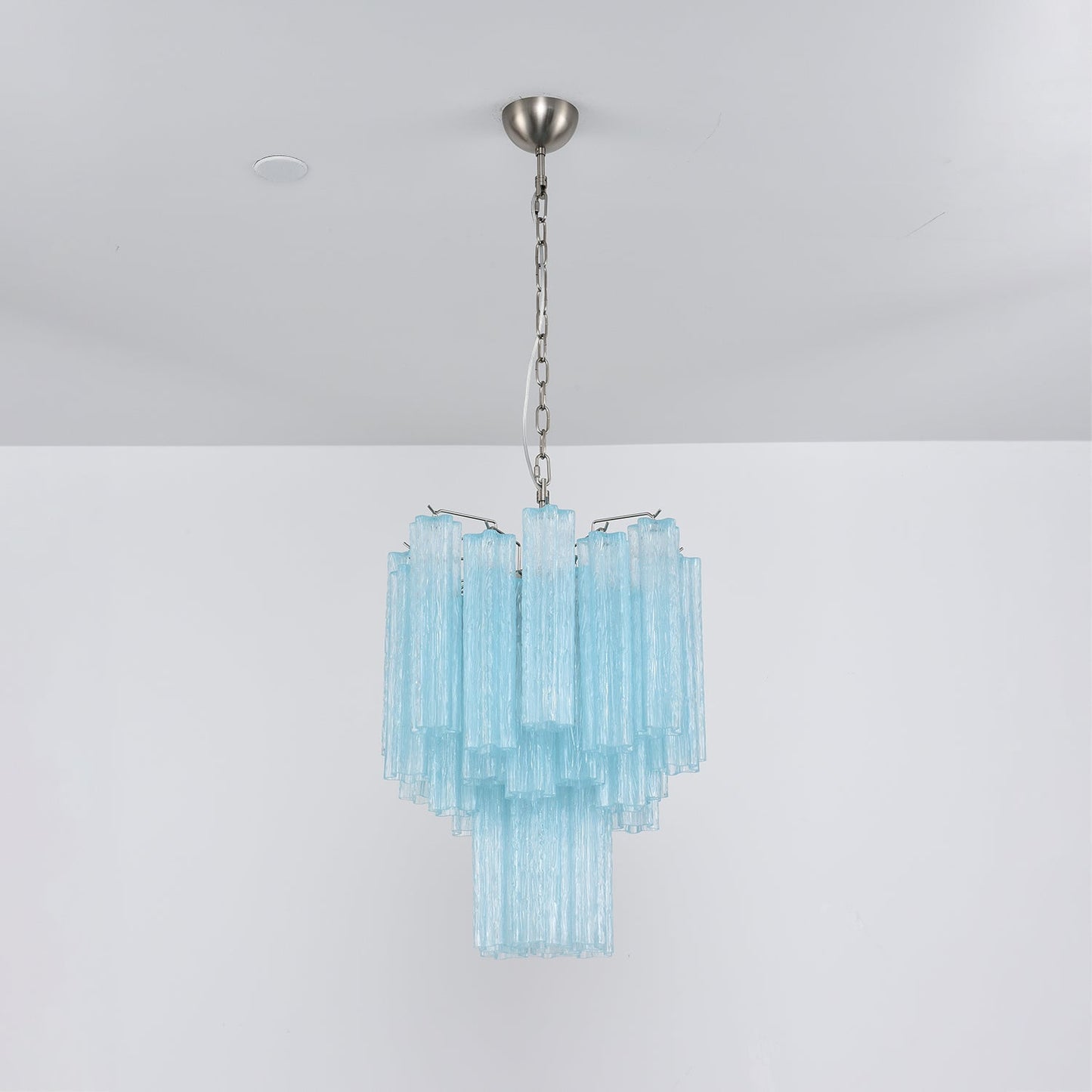 Azzura Modern Glass Chandelier with Adjustable Height and LED Lighting