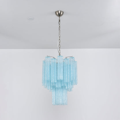 Azzura Modern Glass Chandelier with Adjustable Height and LED Lighting
