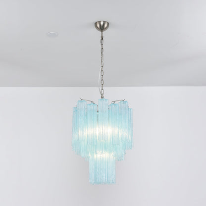 Azzura Modern Glass Chandelier with Adjustable Height and LED Lighting
