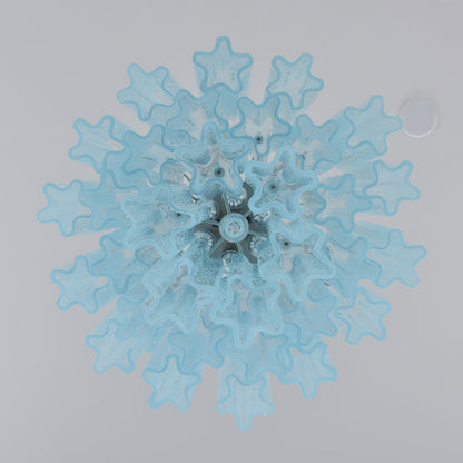 Azzura Modern Glass Chandelier with Adjustable Height and LED Lighting