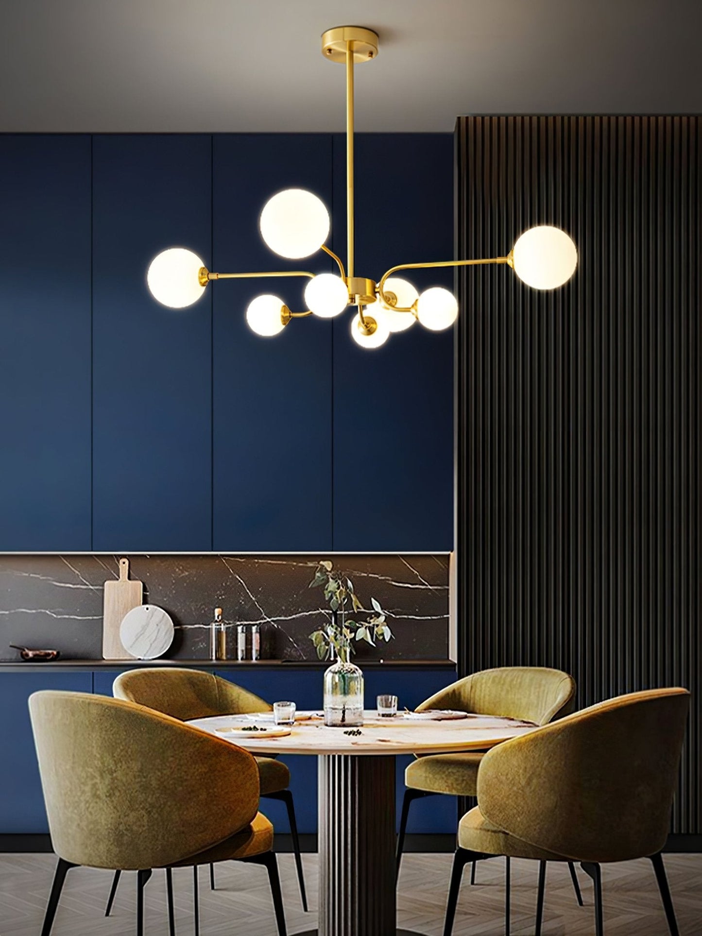 Elegant Balloon Ball Chandelier - Adjustable Height, Energy Efficient