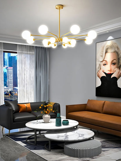 Elegant Balloon Ball Chandelier - Adjustable Height, Energy Efficient