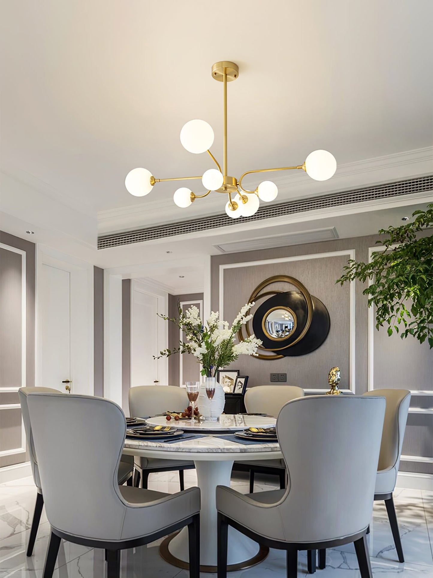 Elegant Balloon Ball Chandelier - Adjustable Height, Energy Efficient