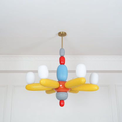 Elegant Balloons Chandelier - Adjustable Height, Colorful LED Lights