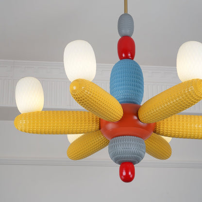 Elegant Balloons Chandelier - Adjustable Height, Colorful LED Lights