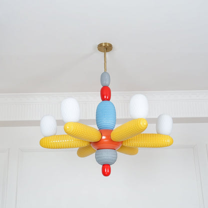 Elegant Balloons Chandelier - Adjustable Height, Colorful LED Lights
