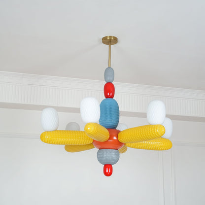 Elegant Balloons Chandelier - Adjustable Height, Colorful LED Lights