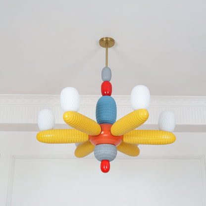 Elegant Balloons Chandelier - Adjustable Height, Colorful LED Lights