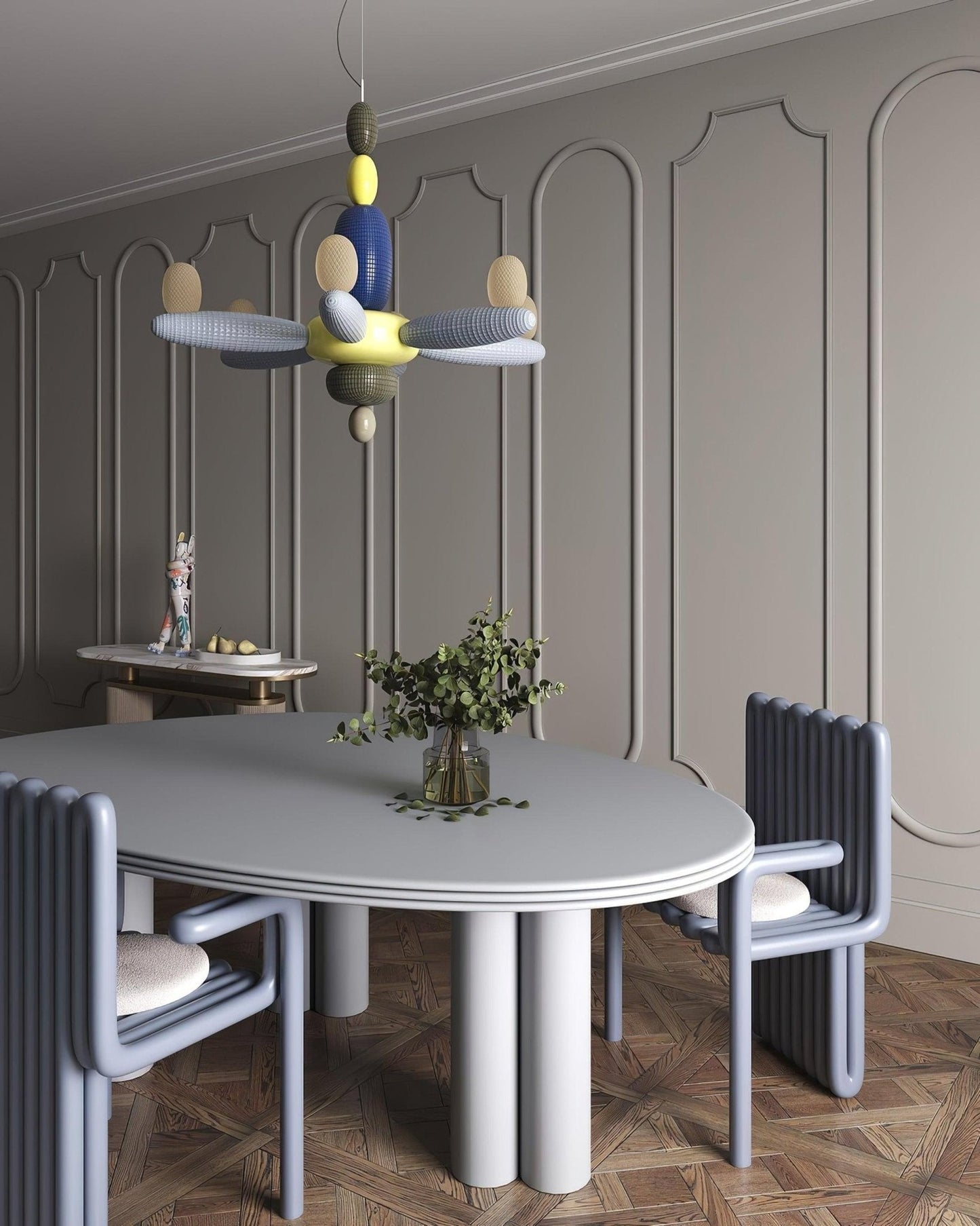 Elegant Balloons Chandelier - Adjustable Height, Colorful LED Lights