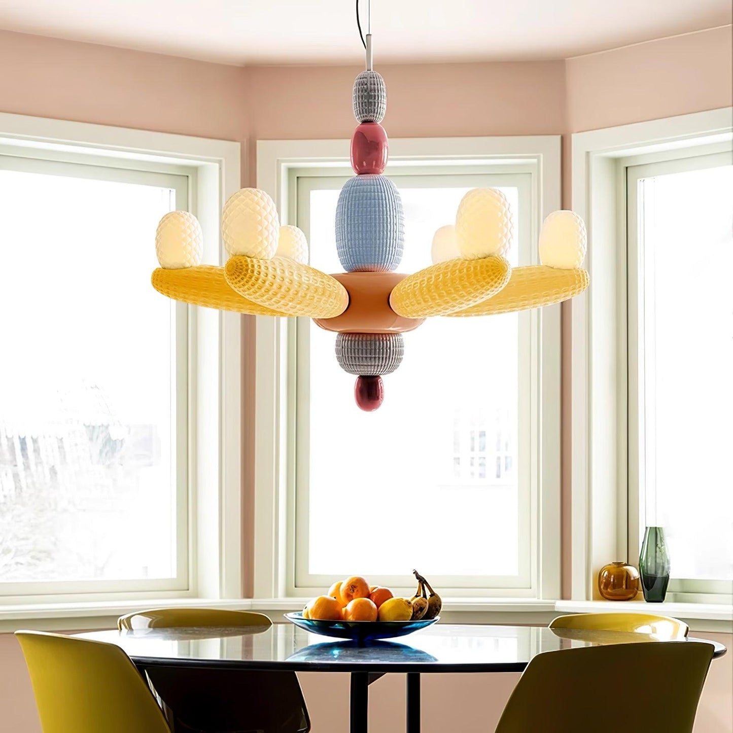 Elegant Balloons Chandelier - Adjustable Height, Colorful LED Lights
