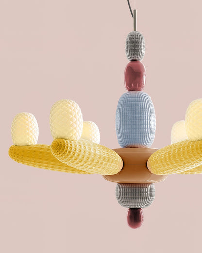 Elegant Balloons Chandelier - Adjustable Height, Colorful LED Lights