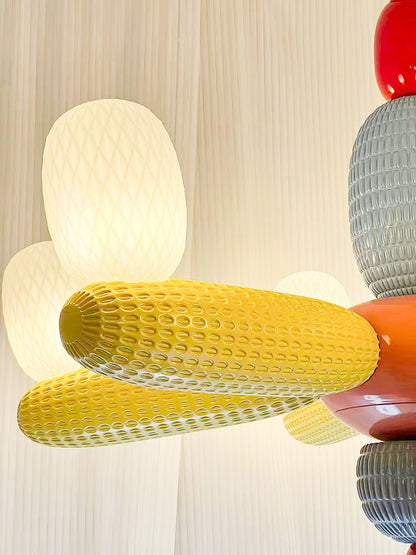Elegant Balloons Chandelier - Adjustable Height, Colorful LED Lights
