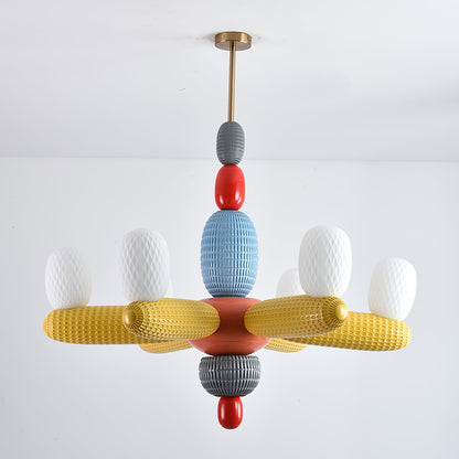 Elegant Balloons Chandelier - Adjustable Height, Colorful LED Lights