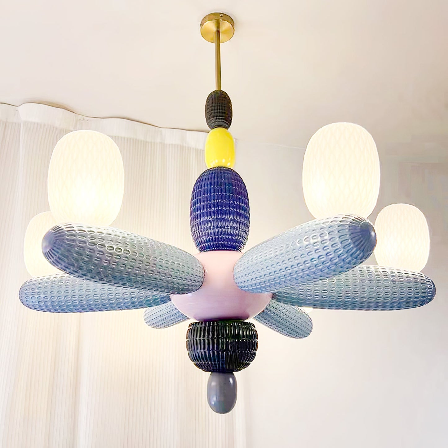 Elegant Balloons Chandelier - Adjustable Height, Colorful LED Lights