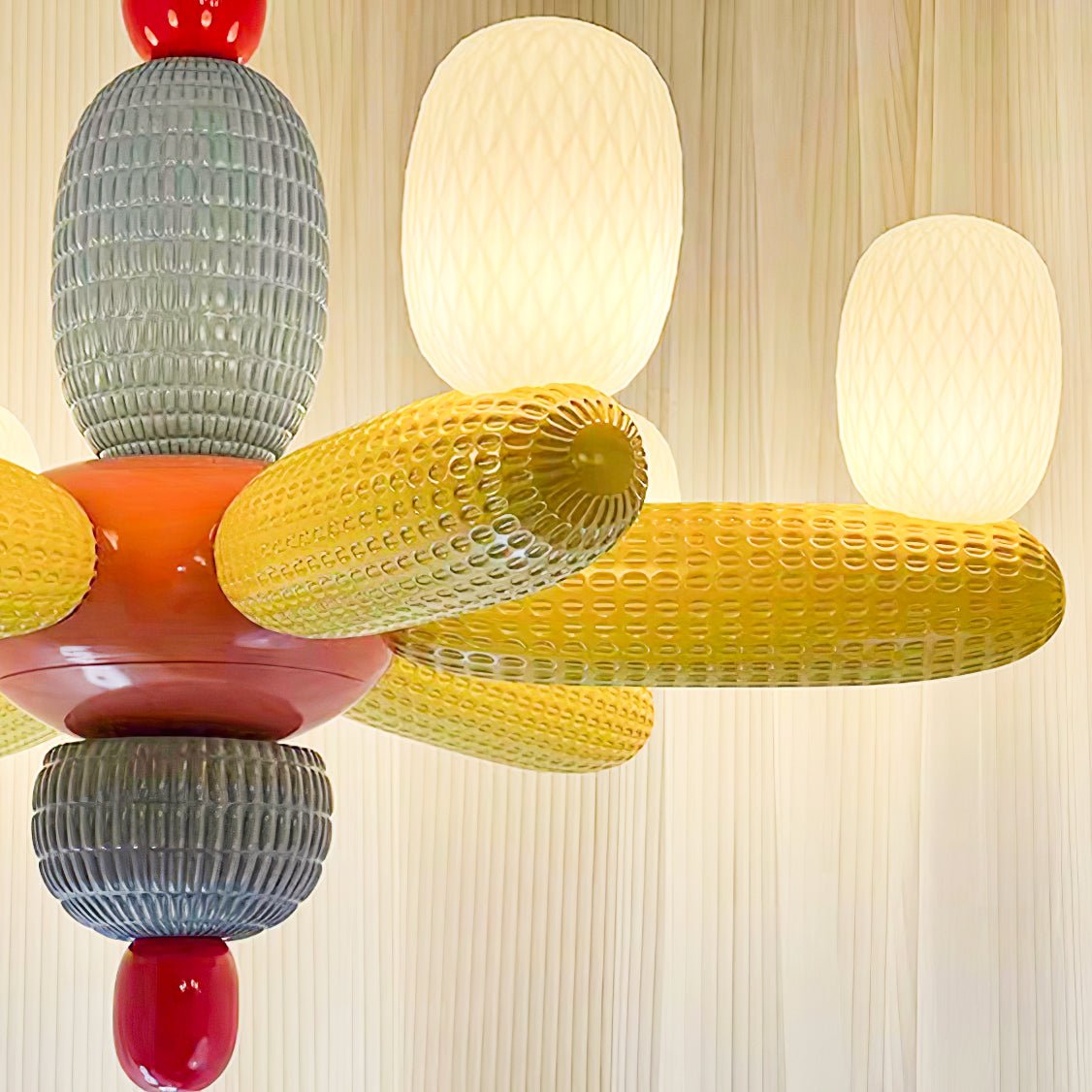 Elegant Balloons Chandelier - Adjustable Height, Colorful LED Lights