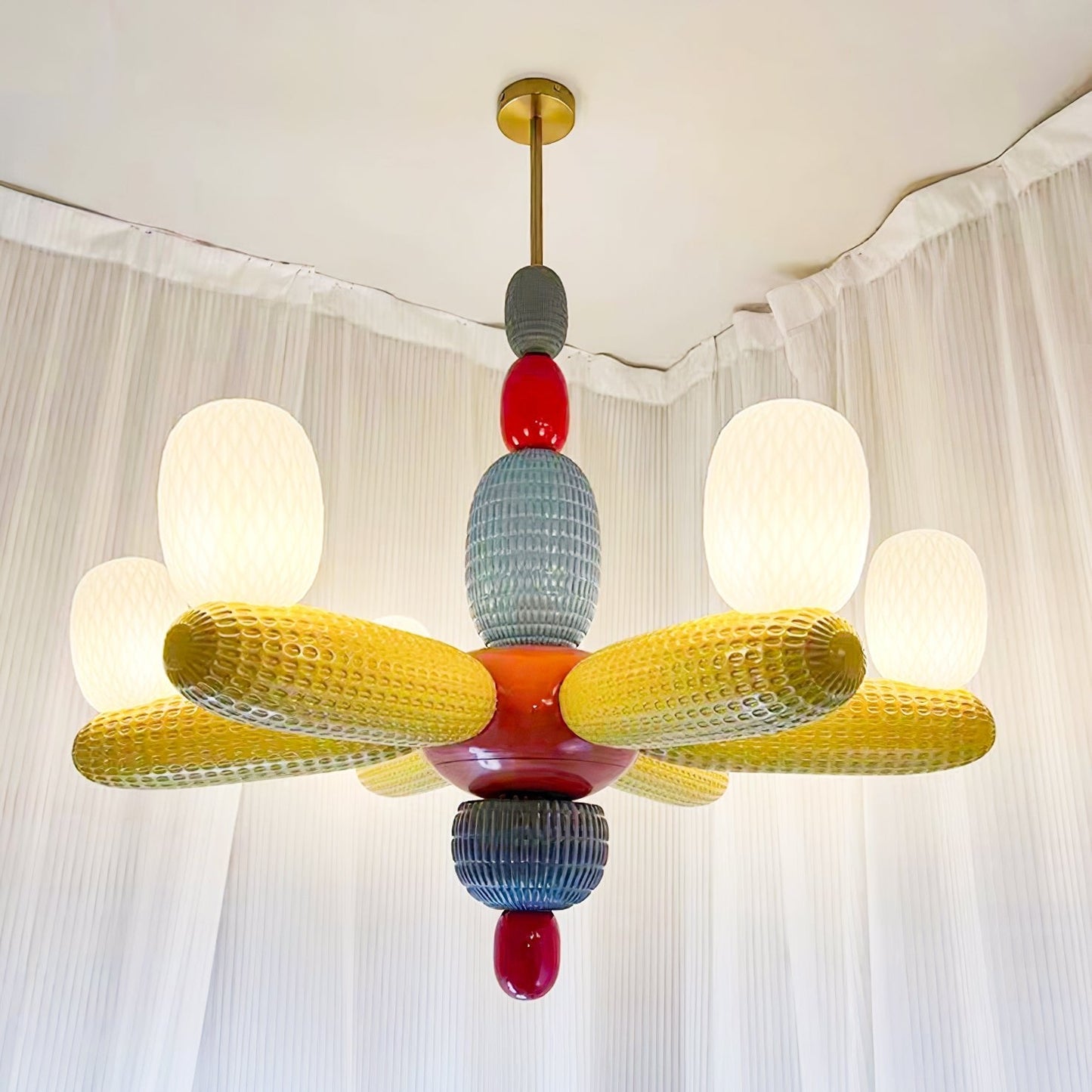 Elegant Balloons Chandelier - Adjustable Height, Colorful LED Lights