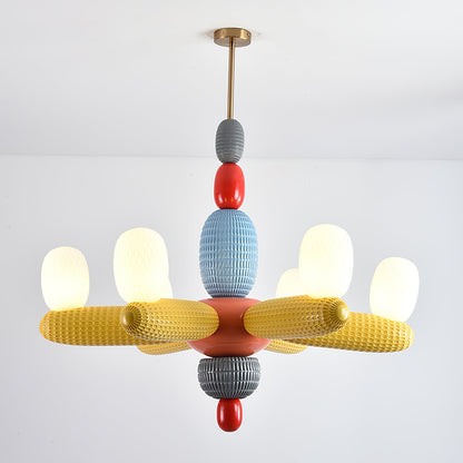 Elegant Balloons Chandelier - Adjustable Height, Colorful LED Lights