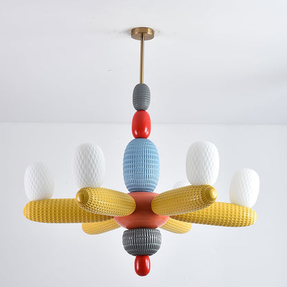 Elegant Balloons Chandelier - Adjustable Height, Colorful LED Lights
