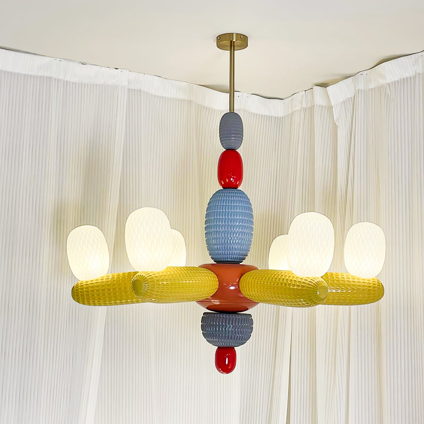 Elegant Balloons Chandelier - Adjustable Height, Colorful LED Lights