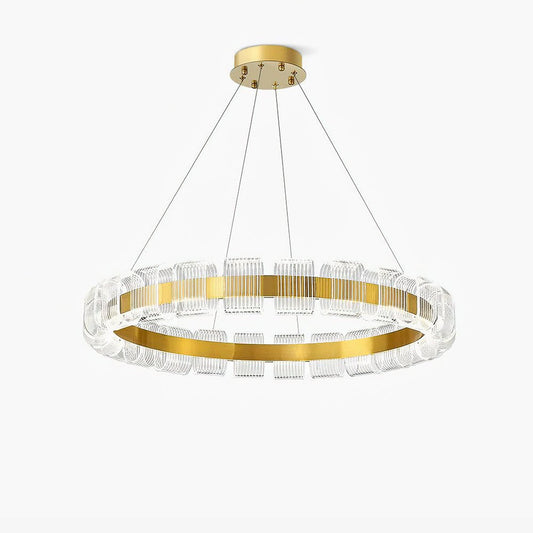 Elegant Bangle Chandelier - Dimmable LED, Adjustable Height Lighting