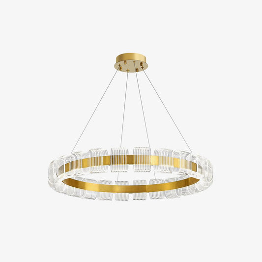 Elegant Bangle Chandelier - Dimmable LED, Adjustable Height Lighting