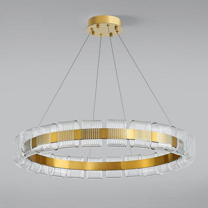 Elegant Bangle Chandelier - Dimmable LED, Adjustable Height Lighting