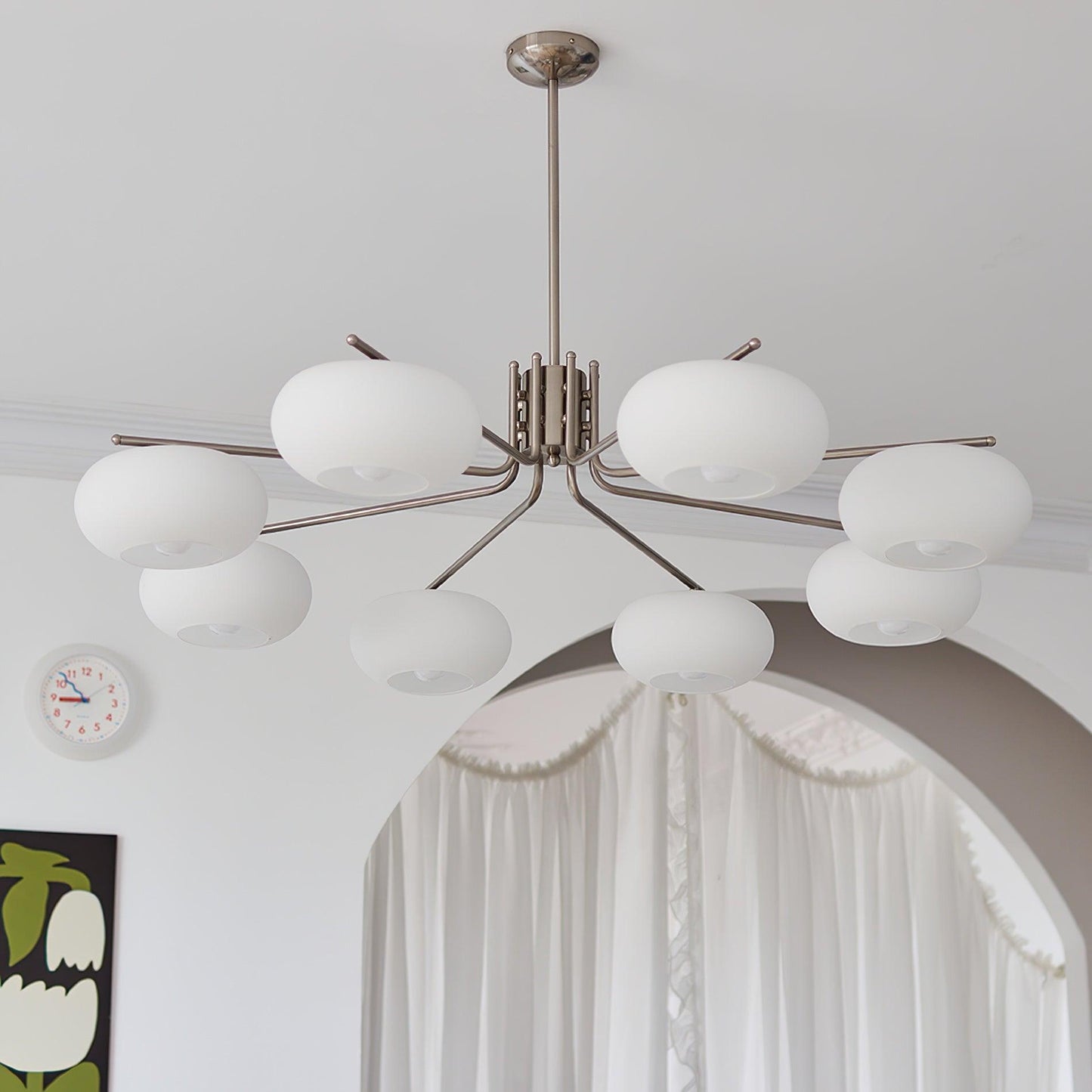 Elegant Crystal Barndon Chandelier with Adjustable Height & Dimmable L