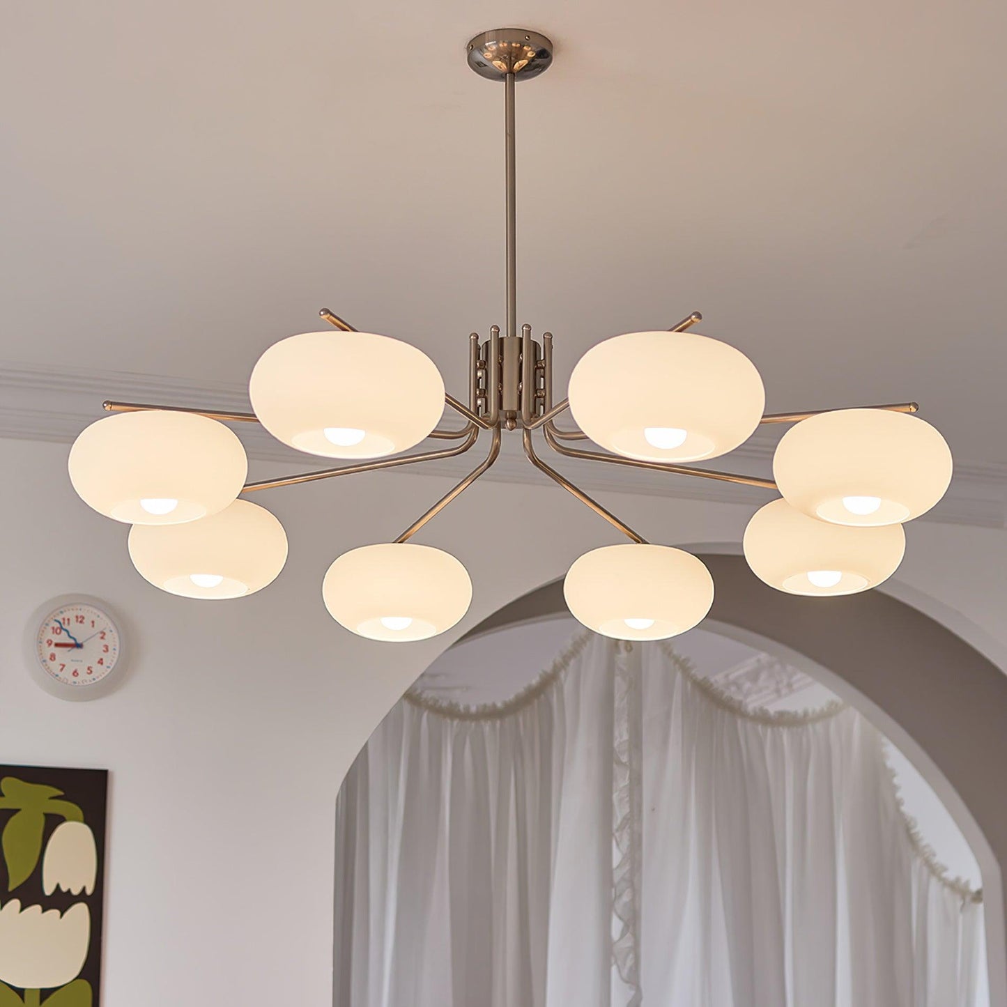 Elegant Crystal Barndon Chandelier with Adjustable Height & Dimmable L