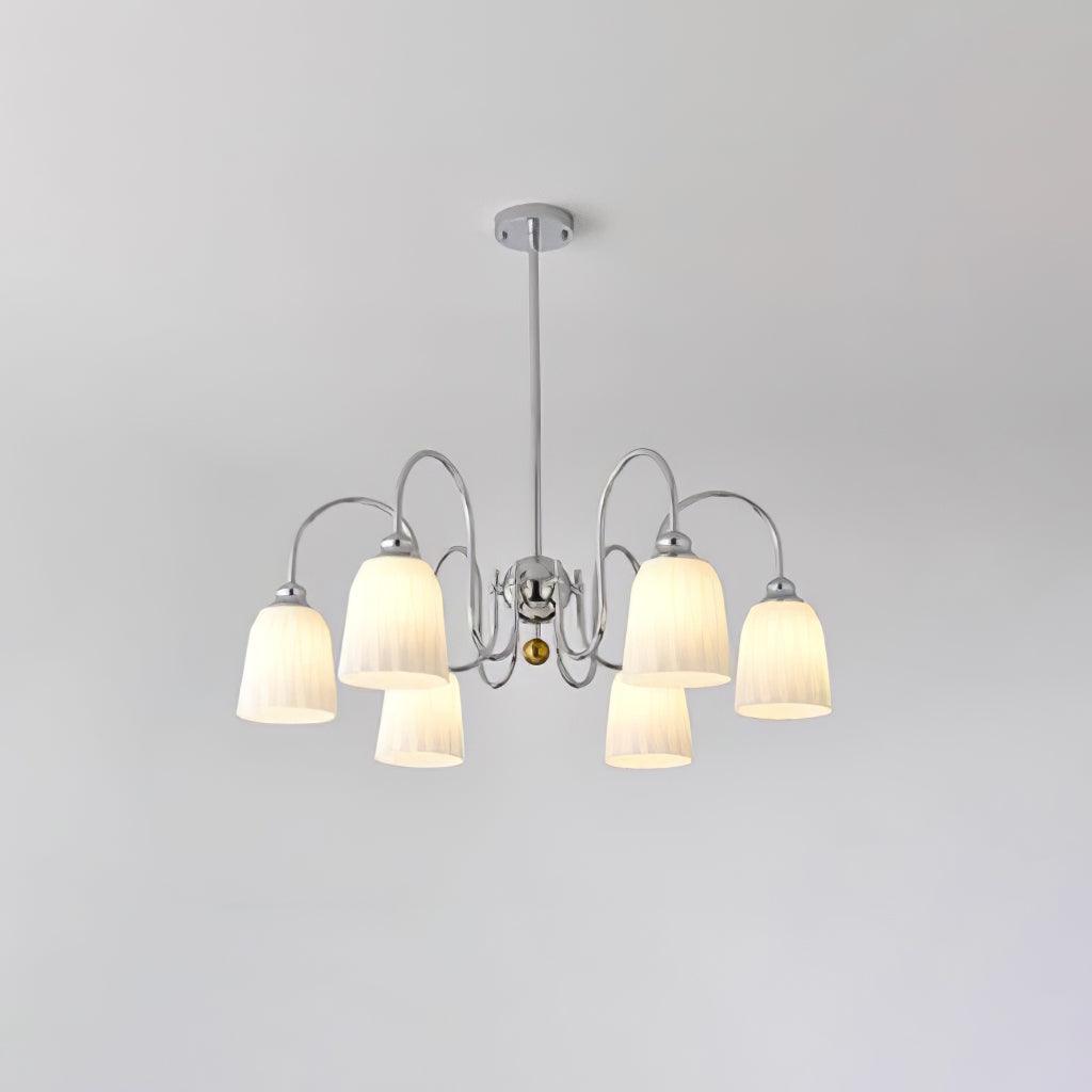 Bauhaus Pleated Chandelier - Elegant Design with Adjustable Height & L