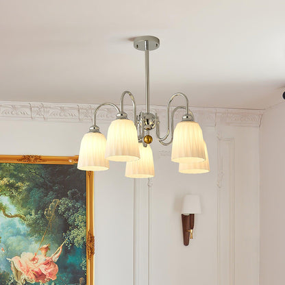 Bauhaus Pleated Chandelier - Elegant Design with Adjustable Height & L