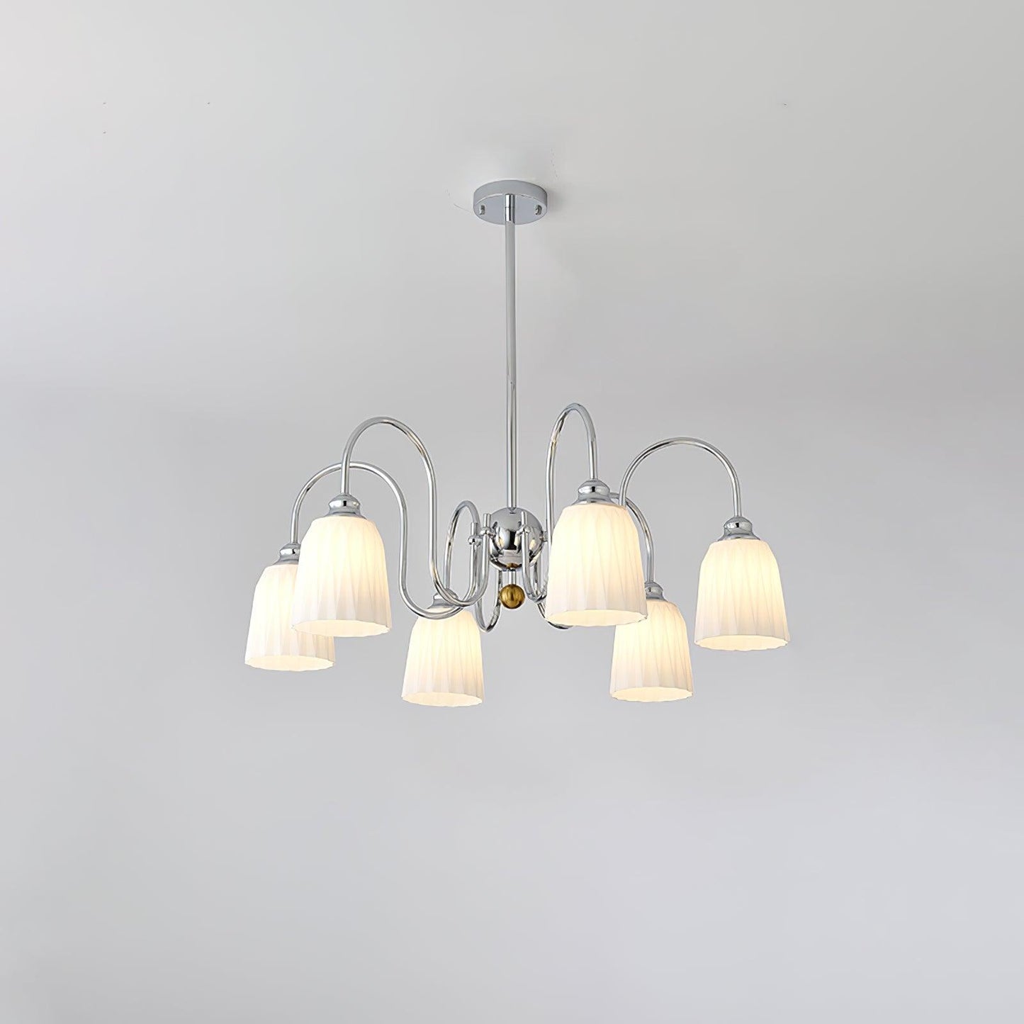 Bauhaus Pleated Chandelier - Elegant Design with Adjustable Height & L