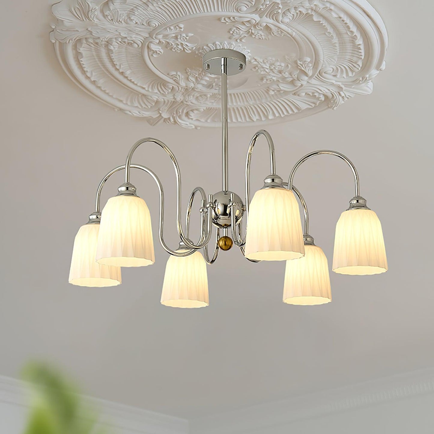 Bauhaus Pleated Chandelier - Elegant Design with Adjustable Height & L