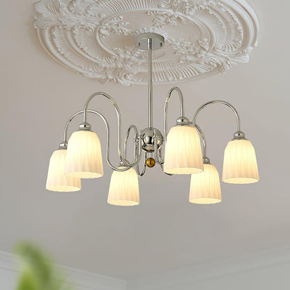 Bauhaus Pleated Chandelier - Elegant Design with Adjustable Height & L