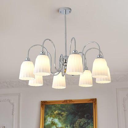 Bauhaus Pleated Chandelier - Elegant Design with Adjustable Height & L