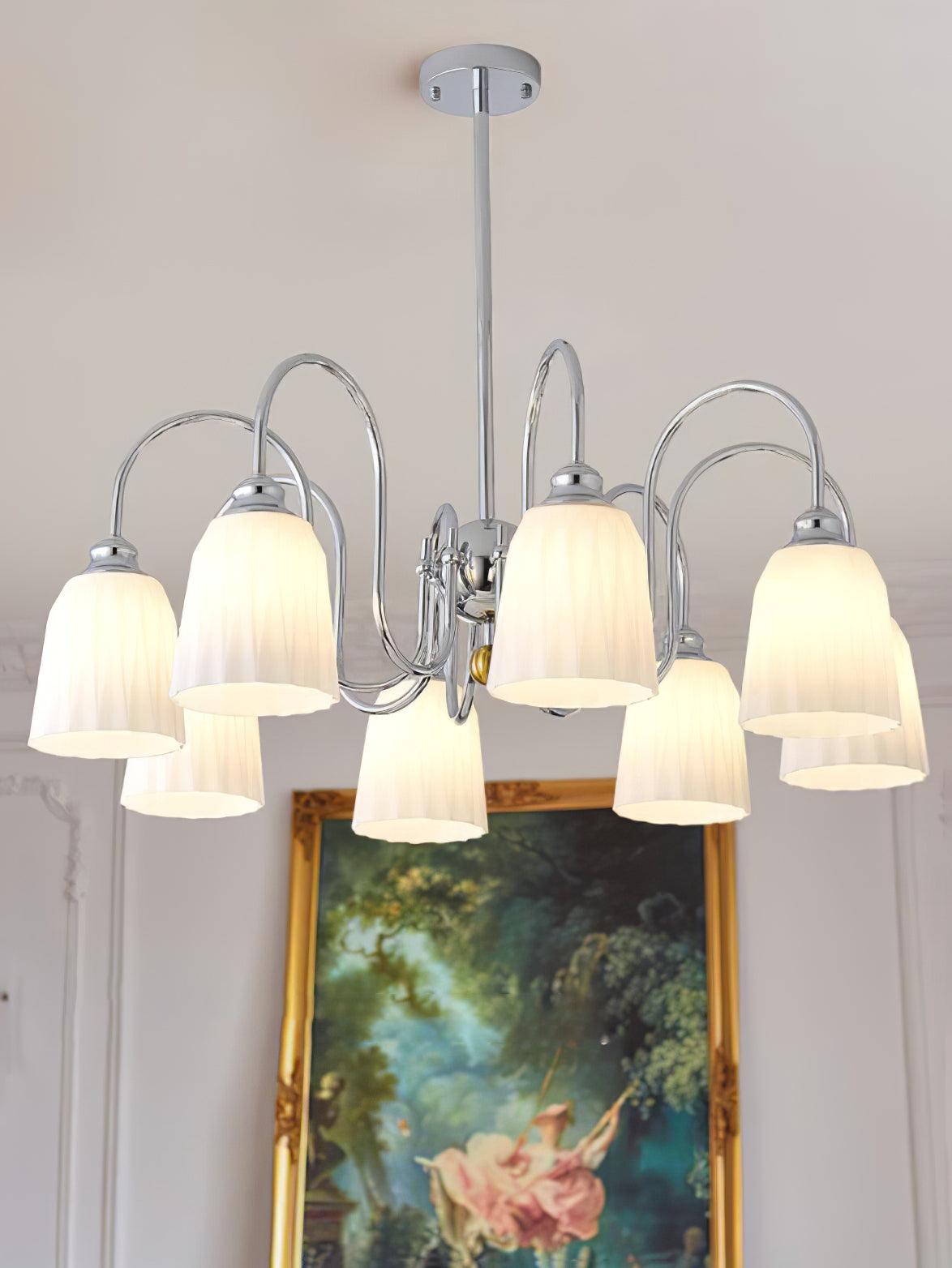 Bauhaus Pleated Chandelier - Elegant Design with Adjustable Height & L