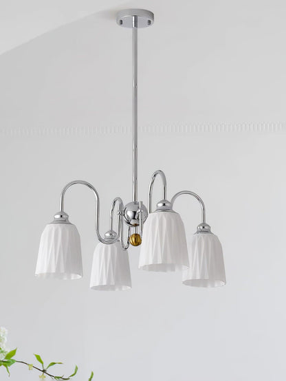 Bauhaus Pleated Chandelier - Elegant Design with Adjustable Height & L