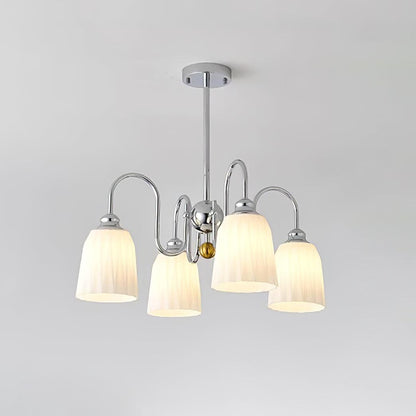 Bauhaus Pleated Chandelier - Elegant Design with Adjustable Height & L