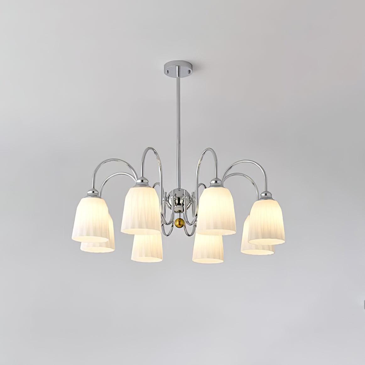 Bauhaus Pleated Chandelier - Elegant Design with Adjustable Height & L